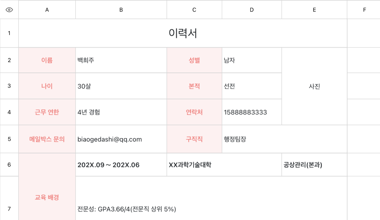 행정 약력 2
